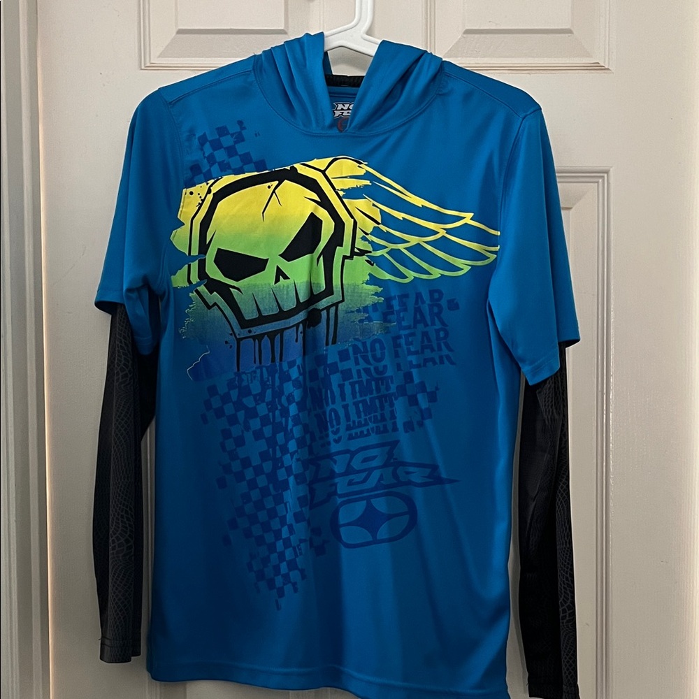 No Fear Blue Graphic Hoodie for Kids